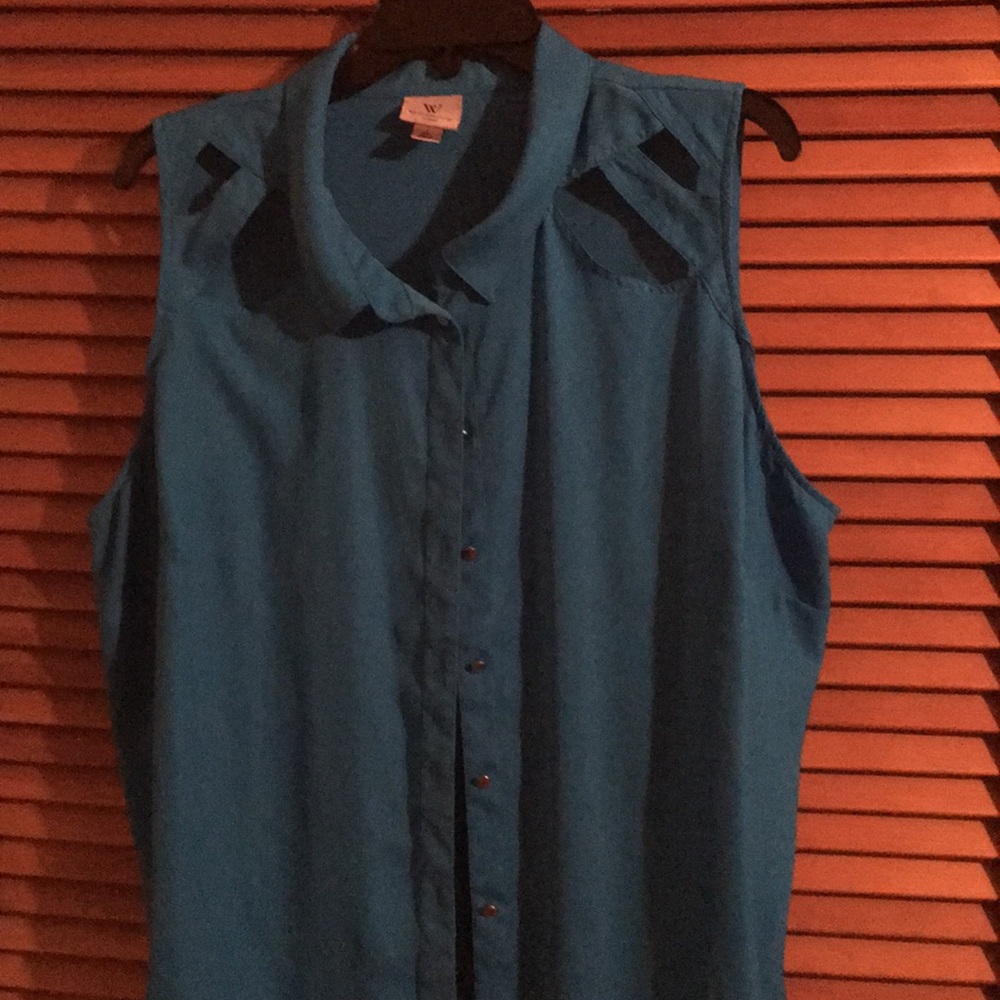 Sleevless Womens Dress Shirt sz 2x